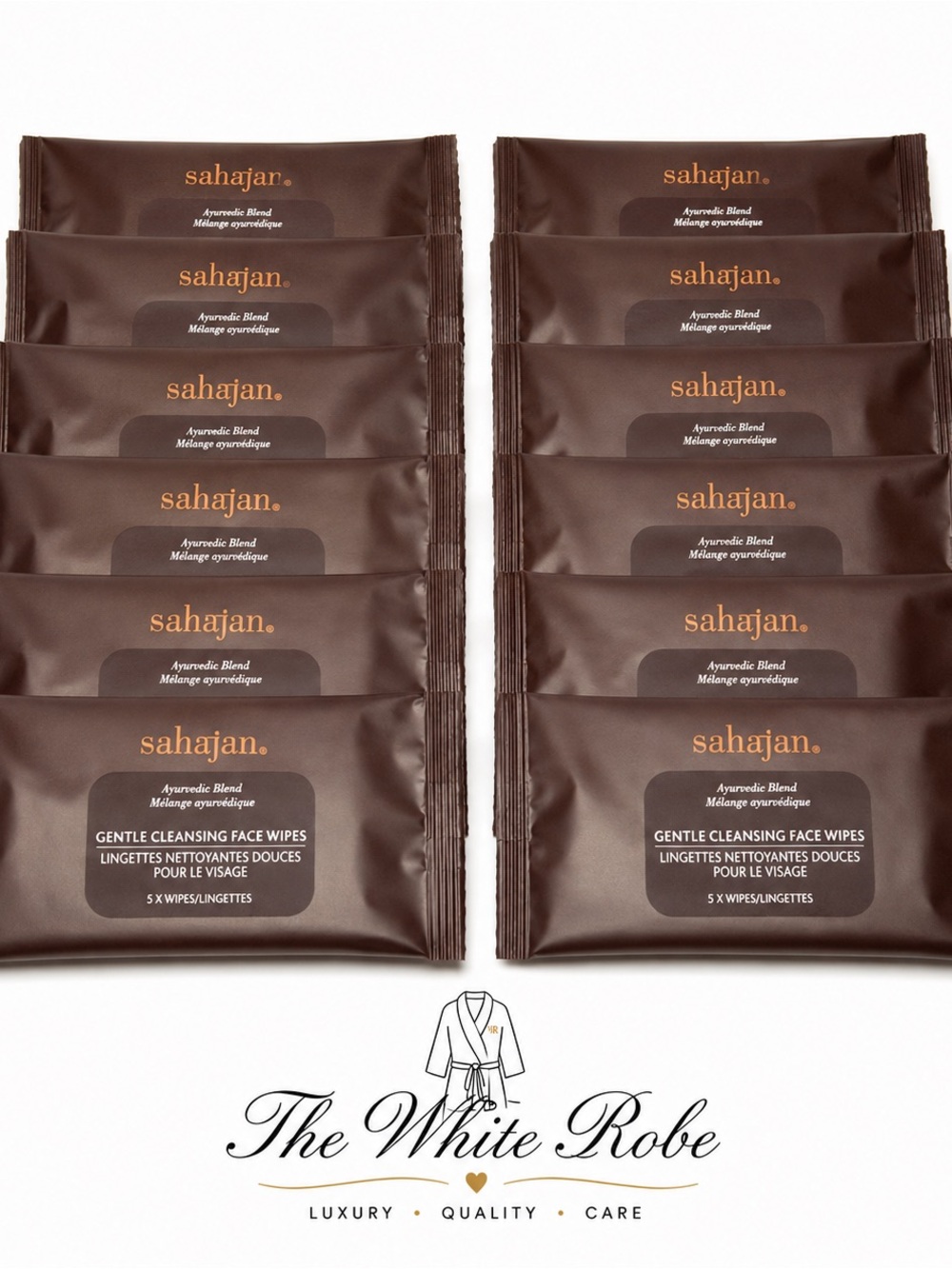 (1 DOZ) SAHAJAN GENTLE CLEANSING FACE WIPES - 5 COUNT PER PKG